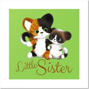 Little Sister Kitty Cat Posters and Art